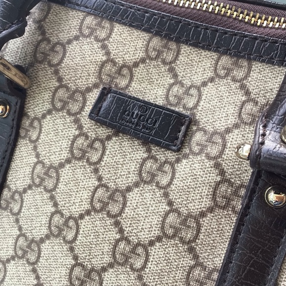 Authentic Gucci Monogram GG Plus Boston Top Zip Tote - Picture 7 of 16
